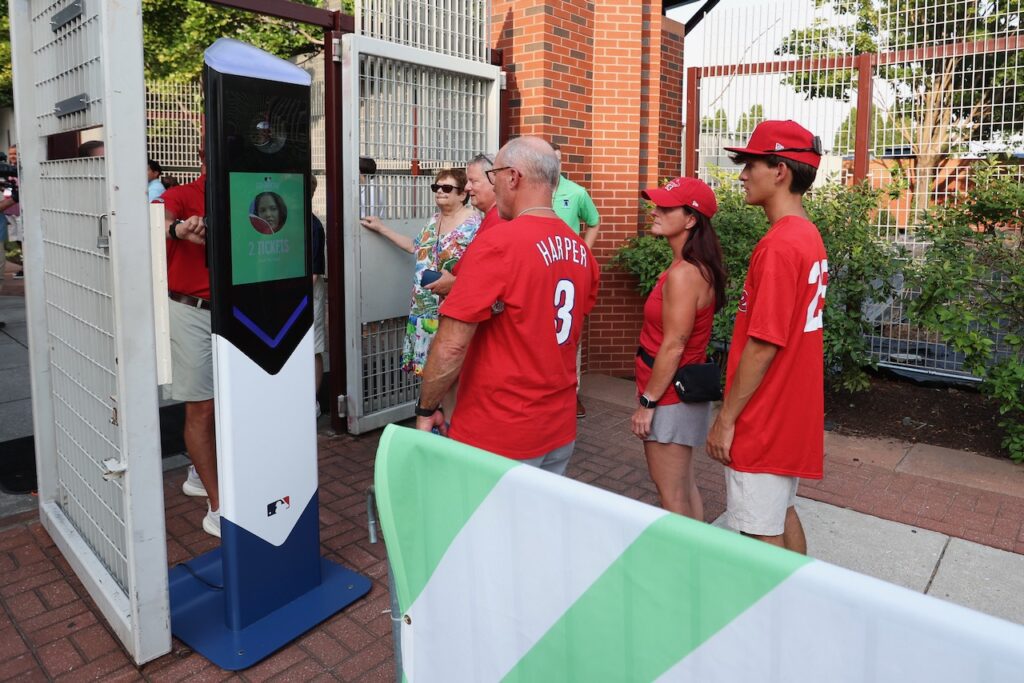 Phillies fans enter Citizens Bank Park using 'facial